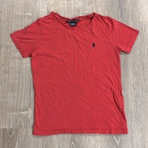 Y2K 2000’s Womens Ralph Lauren Sport Tee Shirt in Washed Red